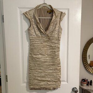 Nicole Miller Gold Dress Size 12
